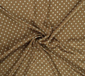 Satyna jedwabna z elastanem w groszki Resztka 55 cm x 140 cm