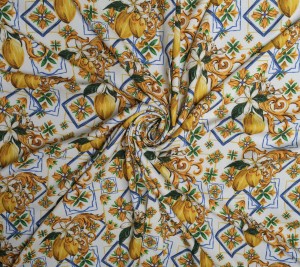 Wiskoza o splocie krepowym - Amalfi lemons