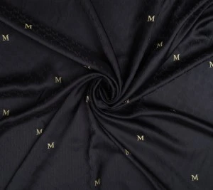 Włoska podszewka Max Mara - czarna ze złotym monogramem