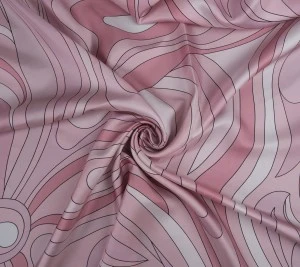 Jedwab twill pastelowa róż abstrakcja Resztka 70 cm x 140 cm