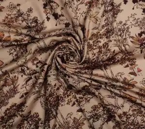  Wiskoza drukowana w motyw leśnej flory